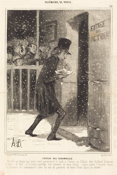 Skuespilleren fra Funambules av Honoré Daumier