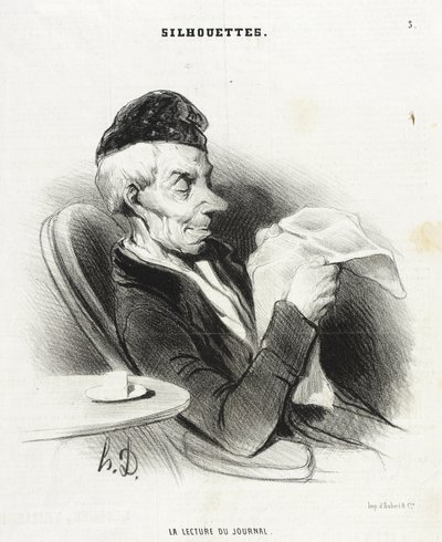Lesing av avisen av Honoré Daumier
