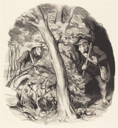 Møtet i skogen av Honoré Daumier