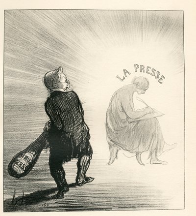 Le Charivari, satirisk i B&W av Honoré Daumier
