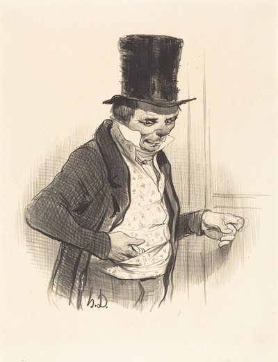 Portneren på besøksrunder... av Honoré Daumier