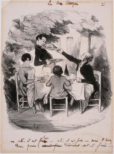 De gode borgerne: Å! Den er fersk... Men hold den da, gutt av Honoré Daumier