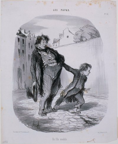 Les Papas- En modell sønn av Honoré Daumier