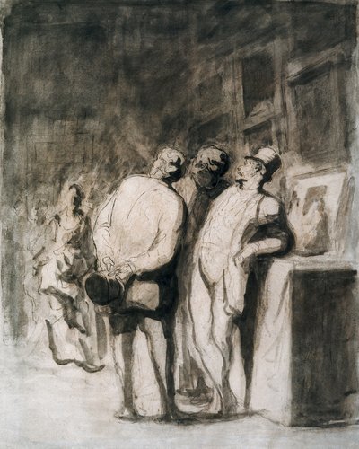 De tre kjennerne. Tegning av Honore Daumier (1808-1879), fransk kunst, realisme fra 1800-tallet. Art Institute of Chicago (USA). av Honoré Daumier