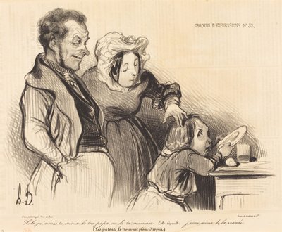 Lolo, hvem er du mest glad i, pappaen din eller mammaen din... av Honoré Daumier