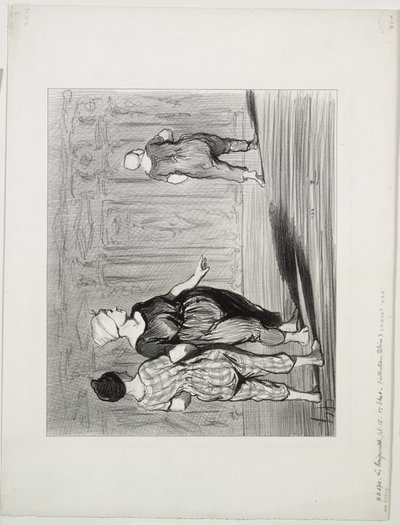 The Bathers, plate 15: Det er henne igjen, en pen mote, Madame Coquardeau! av Honoré Daumier