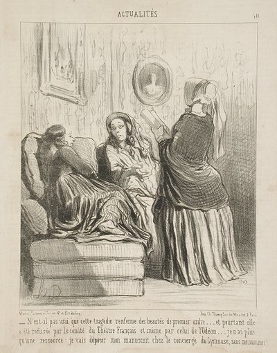 Er det ikke sant at denne tragedien rommer skjønnheter...? av Honoré Daumier