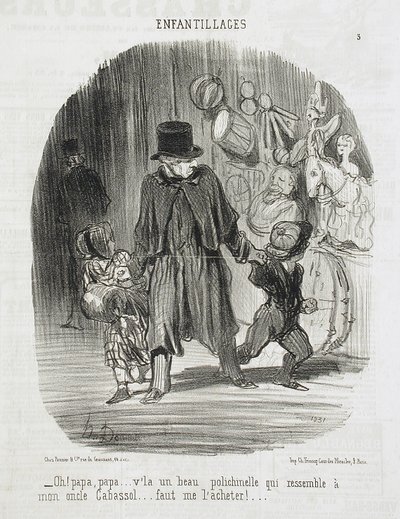 Å! Pappa, pappa... der er en fin Polichinelle... av Honoré Daumier