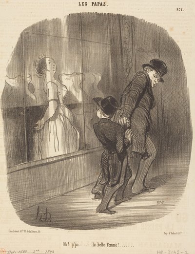 Å! Pappa... for en vakker kvinne! av Honoré Daumier