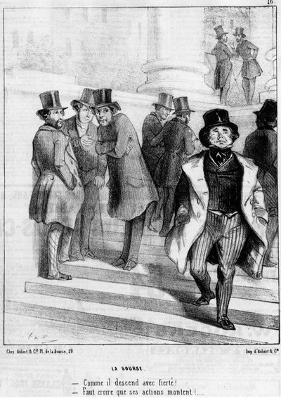 Paris: børsen, av Daumier - i "" Charivari"" av 19.01.1845 av Honoré Daumier