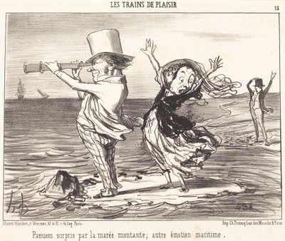 Parisere overrasket av tidevannet... av Honoré Daumier