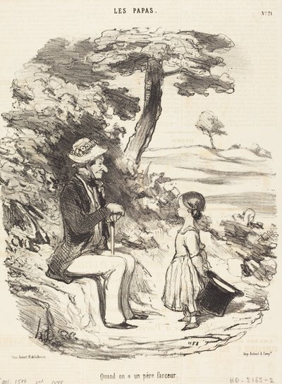 Når man har en spøkefull far av Honoré Daumier