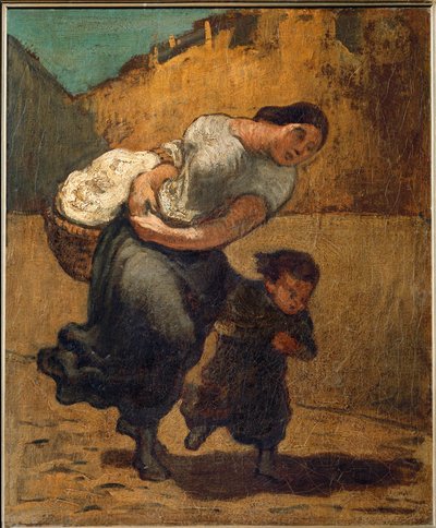 Byrden … (olje på lerret) av Honoré Daumier