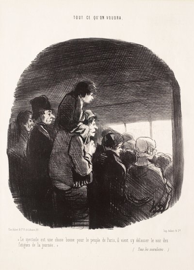 Forestillingen er en god ting for folket i Paris av Honoré Daumier