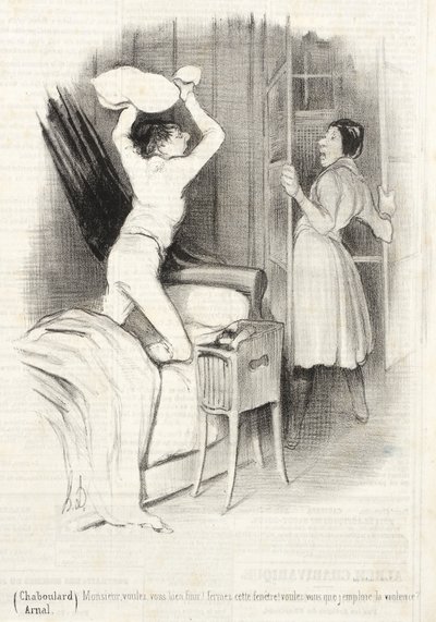Théâtre du Vaudeville - Etter midnatt av Honoré Daumier