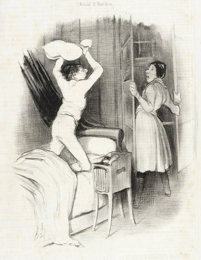 Théâtre du Vaudeville - Etter midnatt av Honoré Daumier