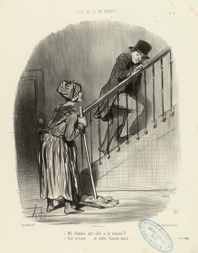 Alt man måtte ønske, nr. 4: Er kona mi hjemme? ... av Honoré Daumier