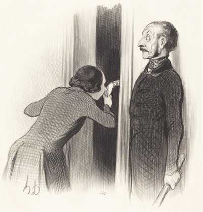 En veldig glad elsker av Honoré Daumier