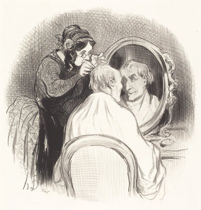 En herre som begynner å bli for ung av Honoré Daumier