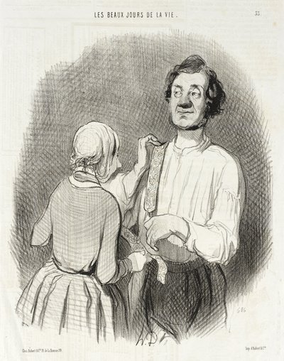En dag med fest og bukseseler. av Honoré Daumier