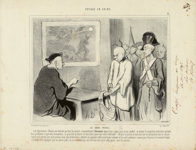 Reise til Kina nr. 31: Straffeloven. De kinesiske lovgiverne har bestemt at alle de tiltalte... av Honoré Daumier