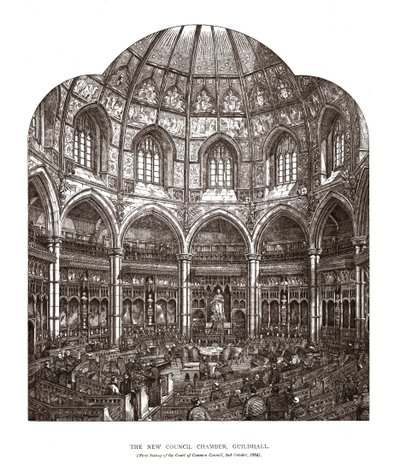 The New Council Chamber Guildhall, 1884, 1886 av Horace Jones