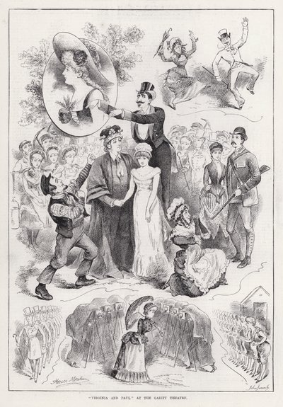 "Virginia and Paul" på Gaiety Theatre (gravering) av Horace Morehen