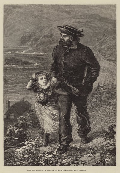 Går hjem til middag, en skisse på sørkysten av Horace Petherick