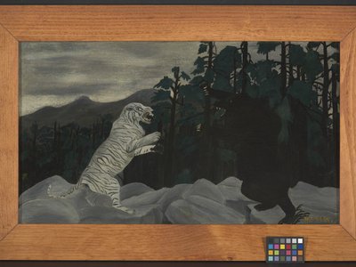 The Blue Tiger (olje på stoff) av Horace Pippin