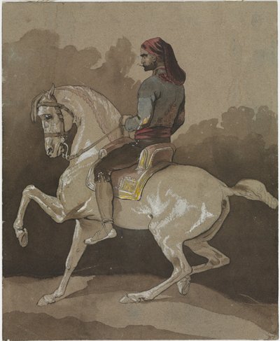 Araber til hest av Emile Jean Horace Vernet