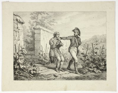 Arrestasjon av en krypskytter av Emile Jean Horace Vernet