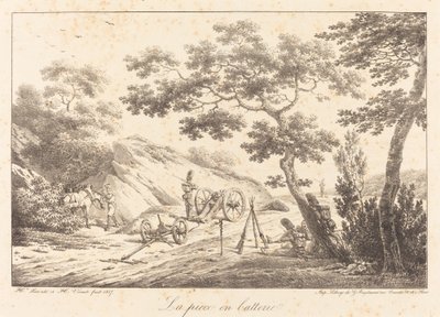 Stykket i batteri av Emile Jean Horace Vernet