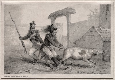 Marauders, hold fast av Emile Jean Horace Vernet