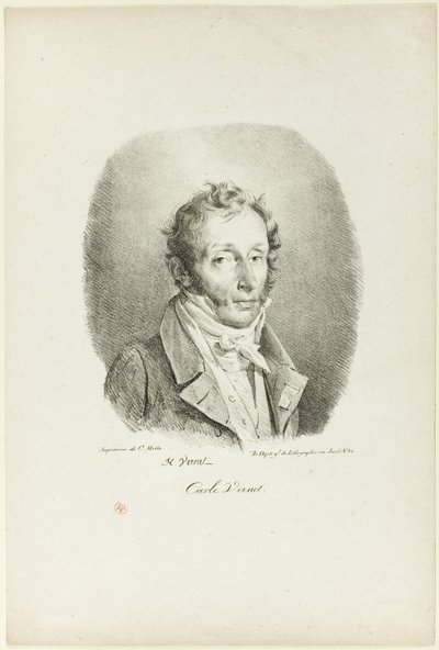 Portrett av Carle Vernet av Emile Jean Horace Vernet