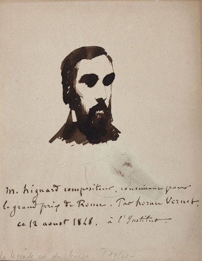 Portrett av komponisten Aristide Hignard 1822-1898, 1848. av Emile Jean Horace Vernet