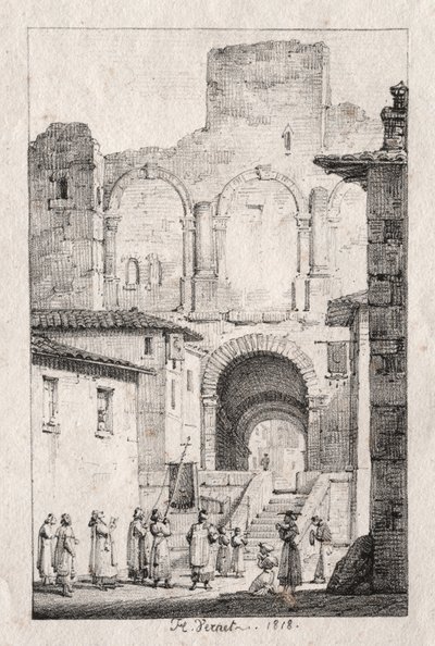 Prosesjon ved Arles av Emile Jean Horace Vernet