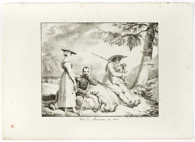 Auvergne-scenen i 1845 av Emile Jean Horace Vernet