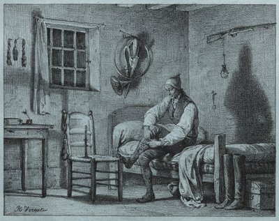 The Man-Servant of Limier Rising from Seng, ca. 1818. av Emile Jean Horace Vernet