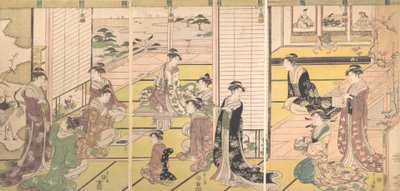 Hedre de tre gudene for poesi: kvinner som komponerer dikt, ca. 1792. av Hosoda Eishi