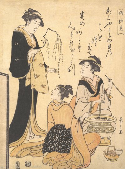 Willow Shell Yanagi-kai, fra et sett med skjønnhetstrykk uten tittel med temaet S..., ca. 1791. av Hosoda Eishi
