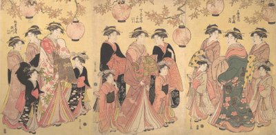 Yoshiwara-paraden om høsten, ca. 1793. av Hosoda Eishi