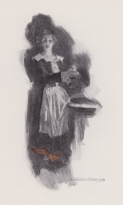 Illustrasjon for Evangeline, A Tale of Arcadie, av Henry Wadsworth Longfellow (litho) av Howard Chandler (after) Christy