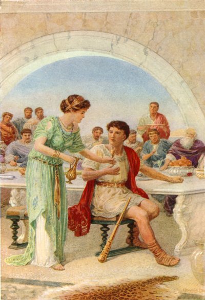 "Som han så ut, krympet han og skalv" (farge litho) av Howard Davie
