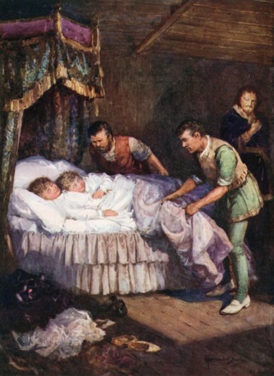 Murder of the Princes in the Tower (farge litho) av Howard Davie