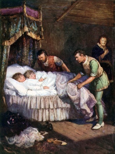 Drapet på prinsene i tårnet (farge litho) av Howard Davie