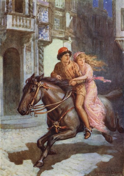 "De red raskt avgårde" fra "Viola" (farge litho) av Howard Davie