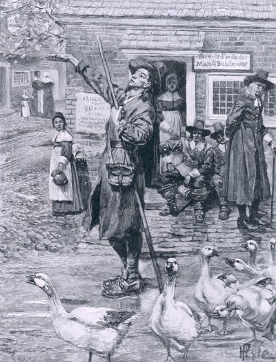 En Quaker Exhorter i New England, illustrasjon fra 