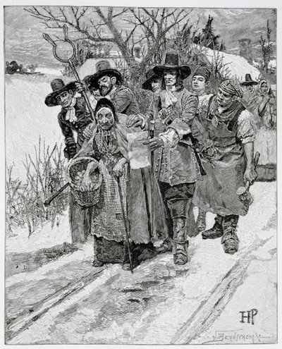 Arresting a Witch, gravert av J. Bernstrom, illustrasjon fra 