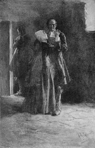 Giles Corey in Prison, gravert av Frank French (1850-1933) illustrasjon fra 