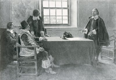 Sir William Berkeley Surrendering to the Commissioners of the Commonwealth, illustrasjon fra 